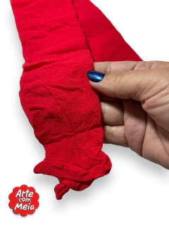 MEIA DE SEDA ARTE COM MEIA VERMELHA - Sonhos da Lorena
