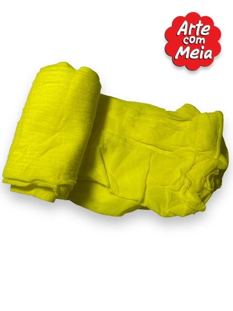 MEIA DE SEDA ARTE COM MEIA AMARELO COM 2 UND