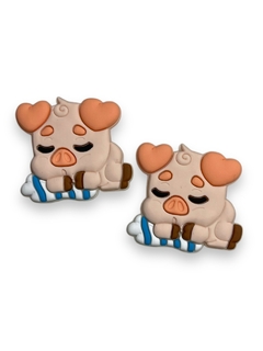 APLIQUE EMBORRACHADO PERSONAGEM BABY TUBE PORQUINHO 3CM (2 UNIDADES)
