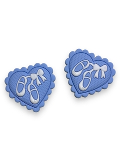 APLIQUE EMBORRACHADO CORAÇAO BAILARINA AZUL (2 UNIDADES)