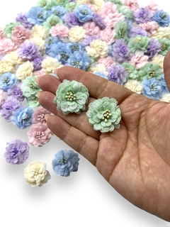 APLIQUE FLOR DE TECIDO BELA 3CM (2 UNIDADES) - Sonhos da Lorena