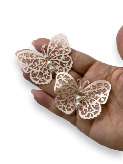 APLIQUE DE BORBOLETA EM ORGANZA VAZADA 02 UNIDADES - comprar online