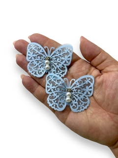 Imagem do APLIQUE DE BORBOLETA EM ORGANZA VAZADA 02 UNIDADES