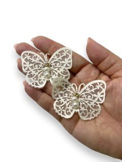 APLIQUE DE BORBOLETA EM ORGANZA VAZADA 02 UNIDADES - comprar online