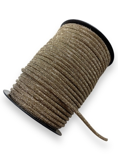 MEIA CANA DE STRASS DOURADO 6MM (1 METRO)