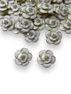 APLIQUE CHATON FLOR 3D MIOLO STRASS BRANCA ( 2 UNIDADES)