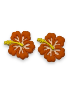 APLIQUE EMBORRACHADO FLOR MOANA LARANJA 3CM (2 UNIDADES) na internet