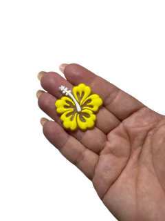 APLIQUE EMBORRACHADO FLOR MOANA AMARELA 3CM (2 UNIDADES) - Sonhos da Lorena