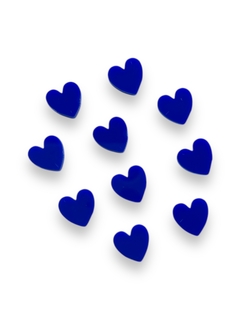 APLIQUE MINI CORAÇÃO EM ACRILICO AZUL ROYAL 1CM (10 UNIDADES) - comprar online