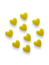 APLIQUE MINI CORAÇÃO EM ACRILICO AMARELO 1CM (10 UNIDADES) - comprar online