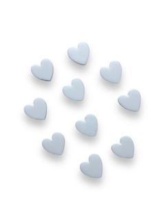 APLIQUE MINI CORAÇÃO EM ACRILICO BRANCO 1CM (10 UNIDADES) - comprar online