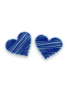 APLIQUE EMBORRACHADO CORAÇÃO RABISCADO AZUL ROYAL (2 UNIDADES) - comprar online