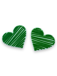 APLIQUE EMBORRACHADO CORAÇÃO RABISCADO VERDE (2 UNIDADES) - comprar online