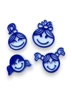 APLIQUE ACRILICO BONECAS VERÃO INFANTIL AZUL ROYAL (4 UNIDADES) - comprar online
