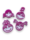 APLIQUE ACRILICO BONECAS VERÃO INFANTIL ROSA (4 UNIDADES) - comprar online