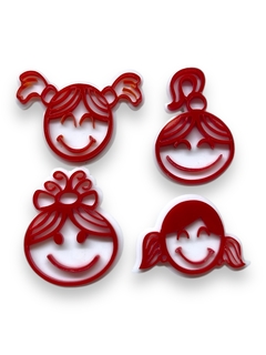 APLIQUE ACRILICO BONECAS VERÃO INFANTIL VERMELHO (4 UNIDADES) - comprar online