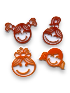 APLIQUE ACRILICO BONECAS VERÃO INFANTIL LARANJA (4 UNIDADES) - comprar online