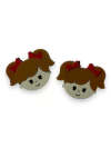 APLIQUE ACRILICO BONECA LAÇO VERMELHO 4 X 3CM COM 2 UNIDADES - comprar online