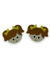 APLIQUE ACRILICO BONECA LAÇO AMARELO 4 X 3CM COM 2 UNIDADES - comprar online