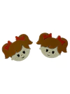 APLIQUE ACRILICO BONECA LAÇO LARANJA 4 X 3CM COM 2 UNIDADES - comprar online