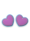 APLIQUE EMBORRACHADO CORAÇÃO PESPONTADO ROSA E AZUL 3CM (2 UNIDADES) - comprar online