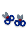 APLIQUE EMBORRACHADO TESOURA ESCOLAR AZUL 3CM (2 UNIDADES) - comprar online