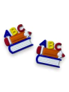 APLIQUE EMBORRACHADO LIVRO/LAPIS/ABC LARANJA 3CM (2 UNIDADES) - comprar online