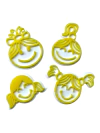 APLIQUE ACRILICO BONECAS VERÃO INFANTIL AMARELA (4 UNIDADES) - comprar online