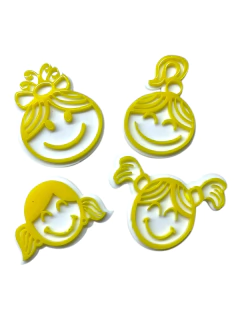 APLIQUE ACRILICO BONECAS VERÃO INFANTIL AMARELA (4 UNIDADES) - comprar online