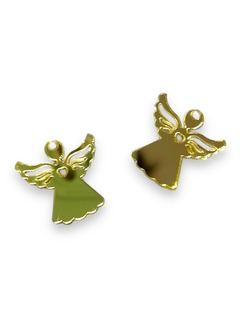 APLIQUE ACRILICO ANJO DOURADO DETALHE CORAÇÃO 2,0CM ( 2 UNIDADES) - comprar online