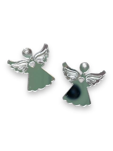 APLIQUE ACRILICO ANJO PRATA DETALHE CORAÇÃO 2,0CM ( 2 UNIDADES) - comprar online
