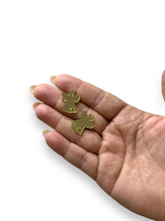APLIQUE ACRILICO ANJO DOURADO DETALHE ESTRELA 2,0CM ( 2 UNIDADES) na internet