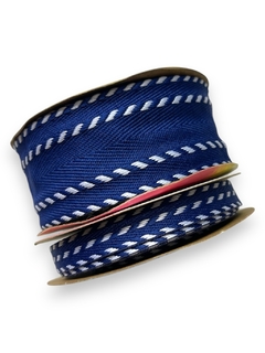 FITA SINIMBU AZUL MARINHO DETALHE 3D ROLO COM 10 METROS