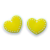 APLIQUE EMBORRACHADO CORAÇÃO PESPONTADO AMARELO E BRANCO 3CM (2 UNIDADES) - comprar online