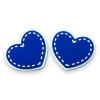 APLIQUE EMBORRACHADO CORAÇÃO PESPONTADO AZUL E BRANCO 3CM (2 UNIDADES) - comprar online