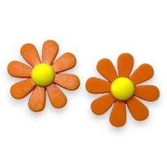 APLIQUE EMBORRACHADO FLOR MARGARIDA LARANJA 3CM (2 UNIDADES) - comprar online