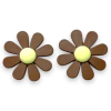 APLIQUE EMBORRACHADO FLOR MARGARIDA MARROM 3CM (2 UNIDADES) - comprar online