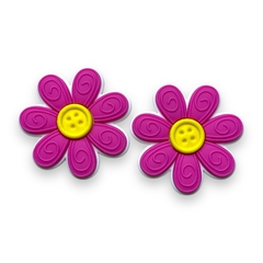 APLIQUE EMBORRACHADO FLOR DETALHE BOTAO PINK (2 UNIDADES) - comprar online
