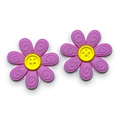APLIQUE EMBORRACHADO FLOR DETALHE BOTAO ROSA (2 UNIDADES) - comprar online