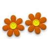 APLIQUE EMBORRACHADO FLOR DETALHE BOTAO LARANJA (2 UNIDADES) - comprar online