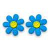APLIQUE EMBORRACHADO FLOR DETALHE BOTAO AZUL (2 UNIDADES) - comprar online