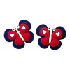 APLIQUE EMBORRACHADO BORBOLETA PESPONTADA AZUL E VERMELHO (2 UNIDADES) - comprar online
