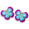 APLIQUE EMBORRACHADO BORBOLETA PESPONTADA PINK E VERDE (2 UNIDADES) - comprar online
