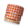FITA GORGURÂO ESTAMPADA XADREZ CORAÇÃO LARANJA (3 METROS) - comprar online