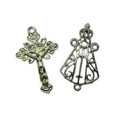 CRUCIFIXO E ENTREMEIO NOSSA SENHORA APARECIDA PARA TERÇO DOURADO - comprar online