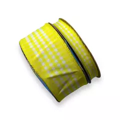 FITA SINIMBU DECORATIVA XADREZ AMARELO - comprar online
