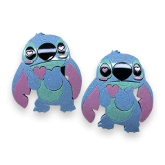 APLIQUE ACRILICO STITCH CURVADO 7CM (2 UNIDADES)