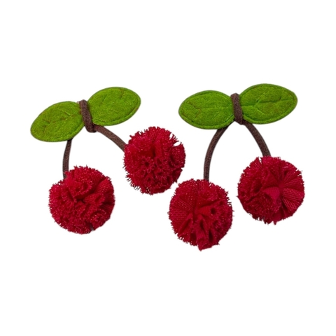 CEREJA DE POMPOM DE MALHA COM 2 UNIDADES