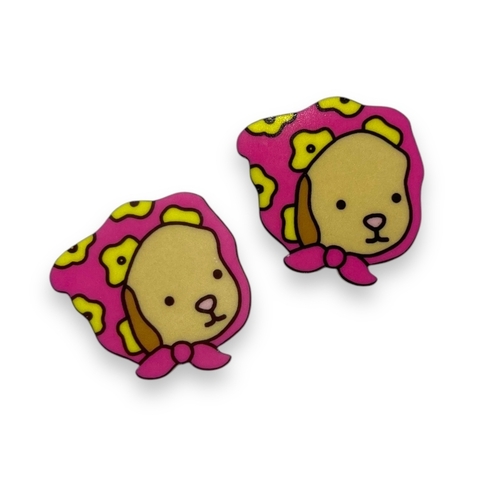 APLIQUE ACRILICO ESTAMPADO ROSTINHO BOBBIE GOODS LENCINHO ROSA 3CM (2 UNIDADES)