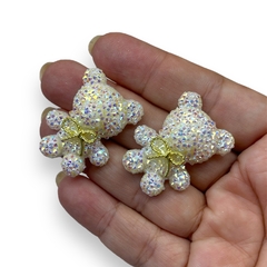 APLIQUE URSINHO GRAVATINHA BRANCO 3CM (2 UNIDADES) na internet